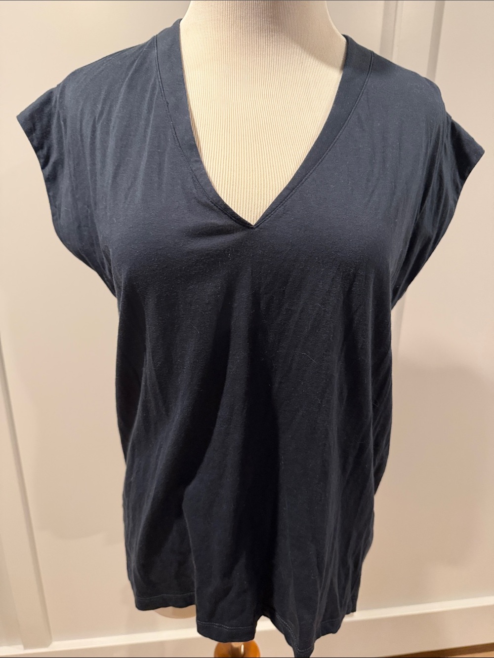 Frame Denim Navy Crew Neck Tee - Small